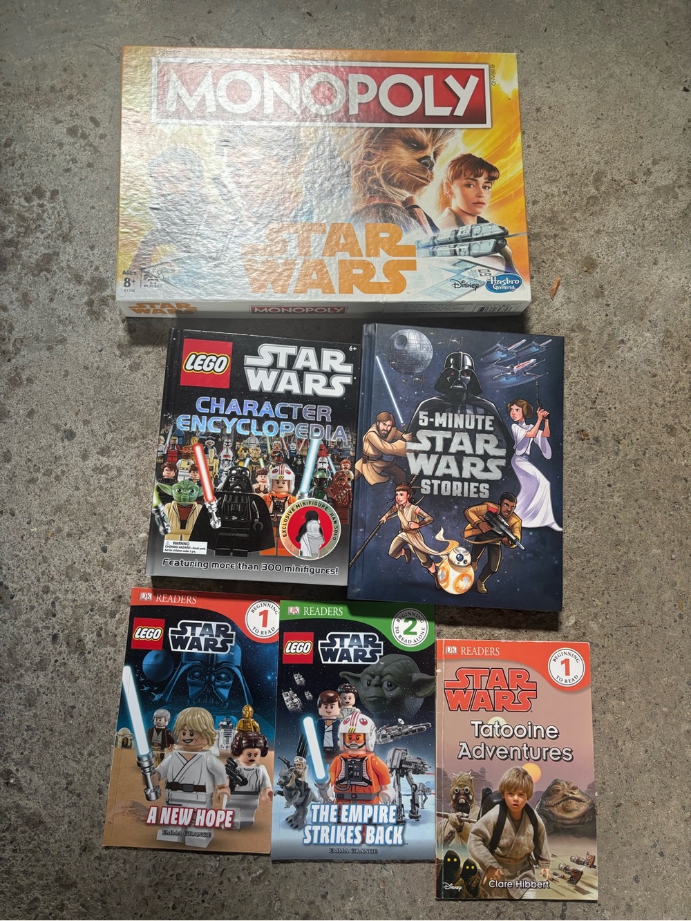 LEGO Star Wars books and 5 min stories & Monopoly Star Wars